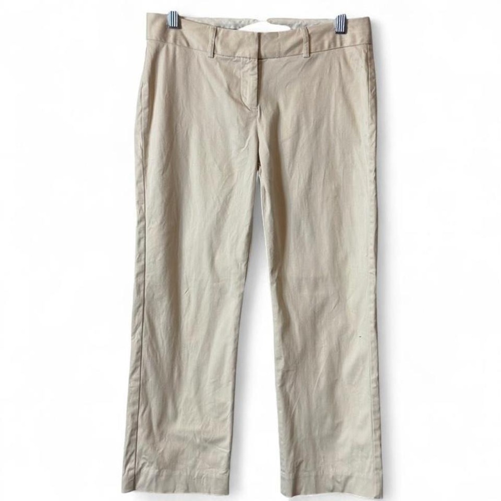 Vintage Y2K Express Editor Off White Cropped Chino Pants, Women's Size 2